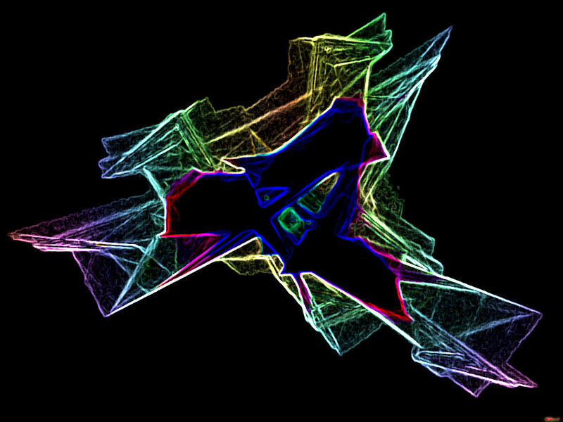 Abstract neon geometric shape