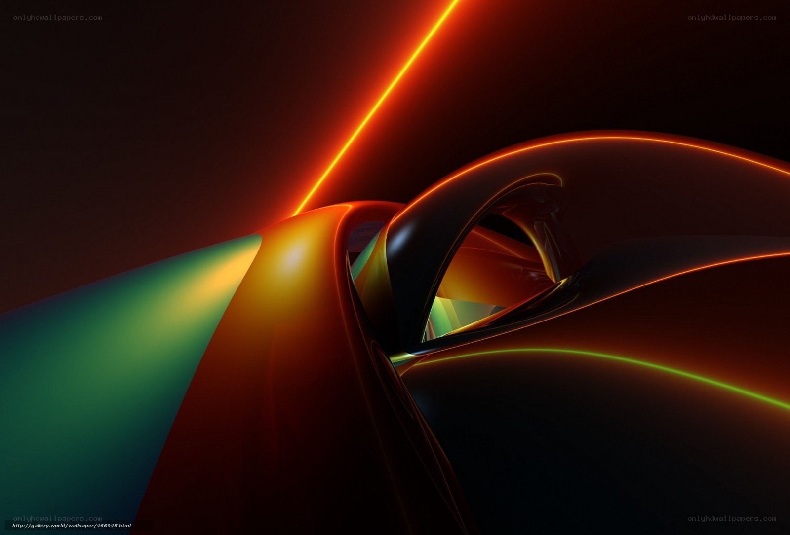 Abstract neon light curves