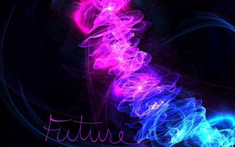 Abstract neon light swirl