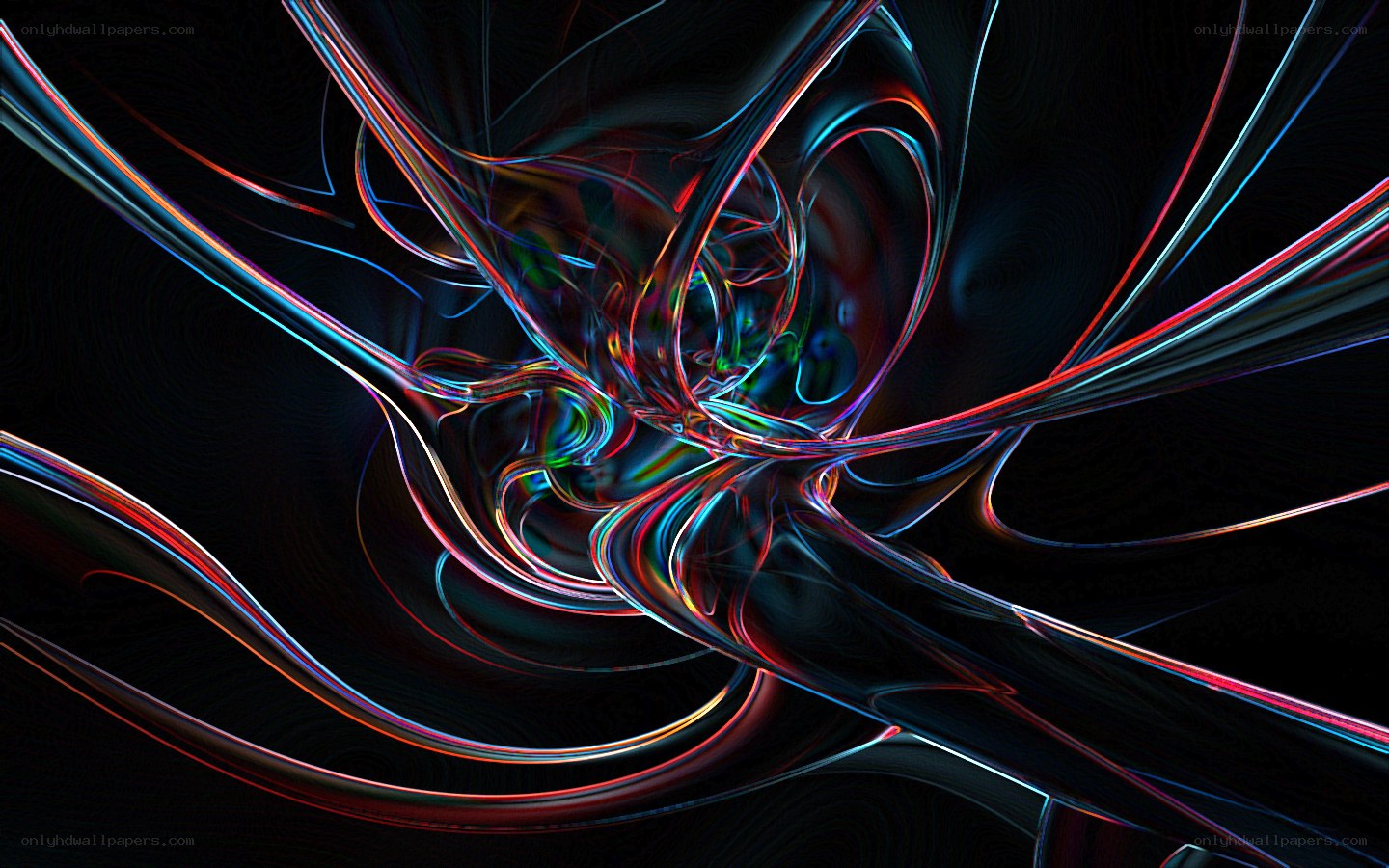 Abstract neon light swirls