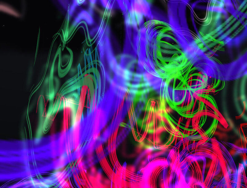 Abstract neon light trails