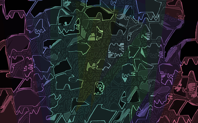 abstract neon line art