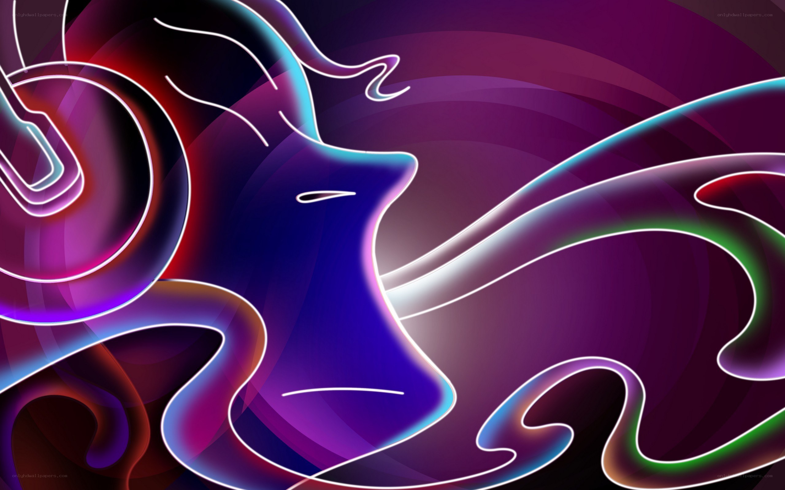 Abstract neon swirls