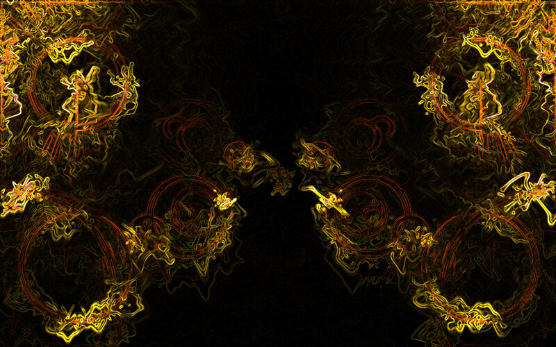 Abstract neon swirls on black