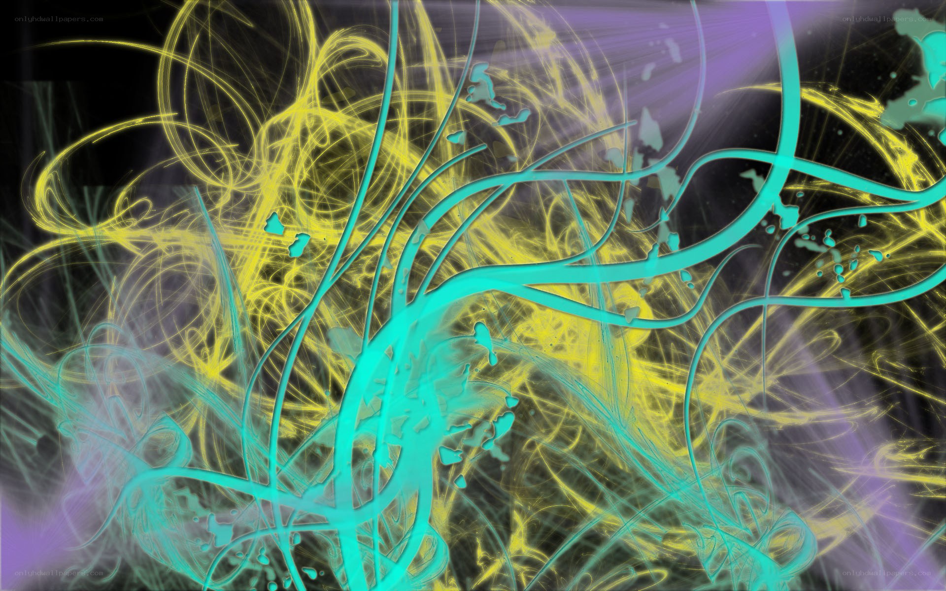 Abstract neon swirls