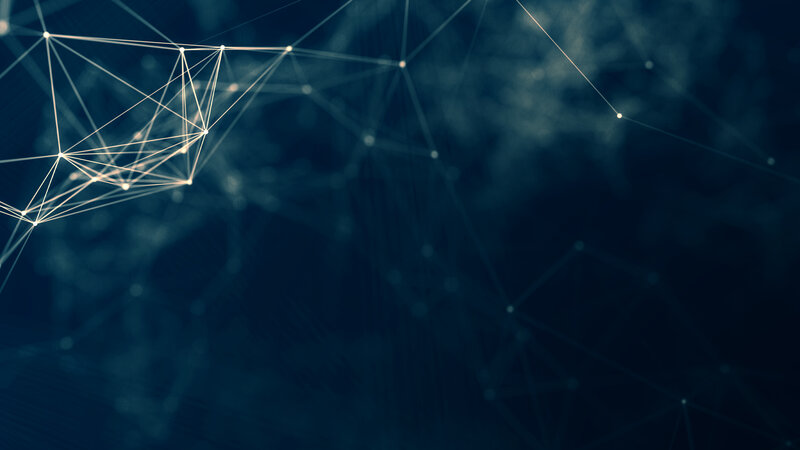 Abstract Network Connections — Blue