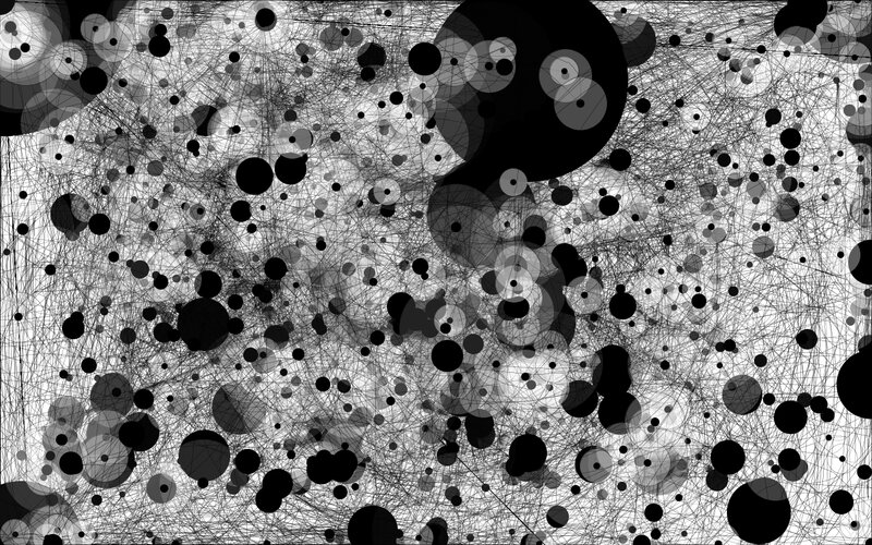 abstract network of circles and lines