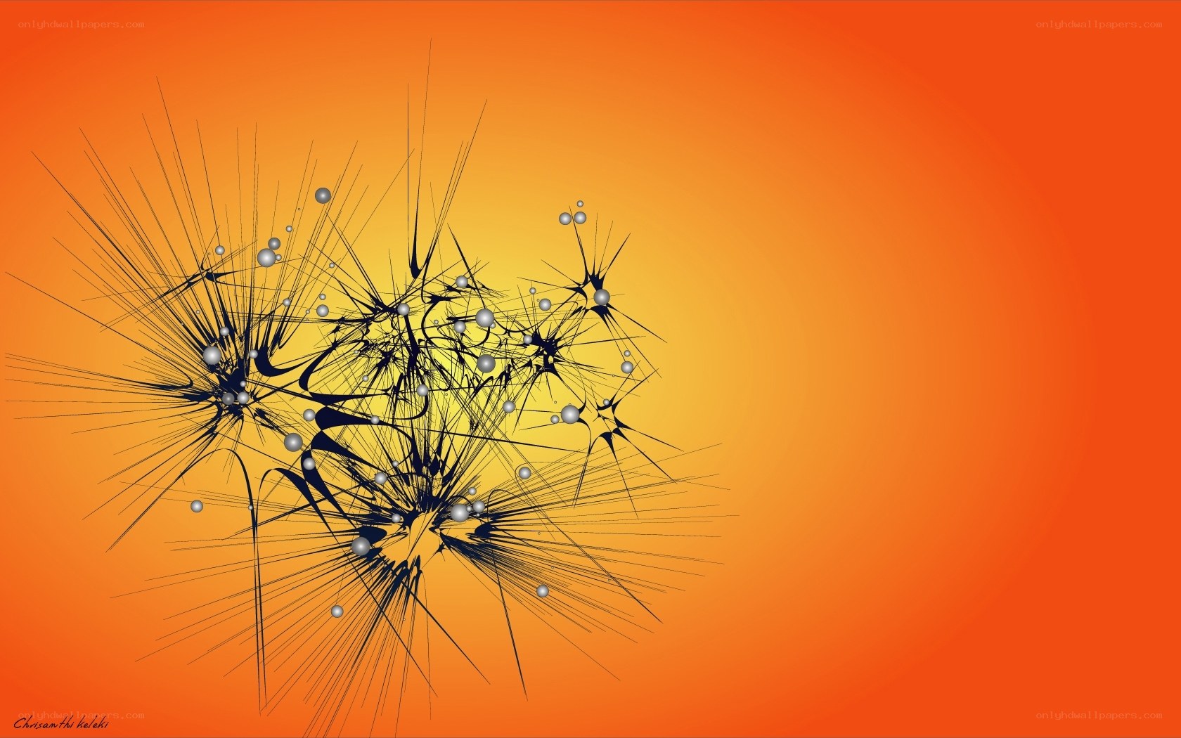 Abstract network on orange