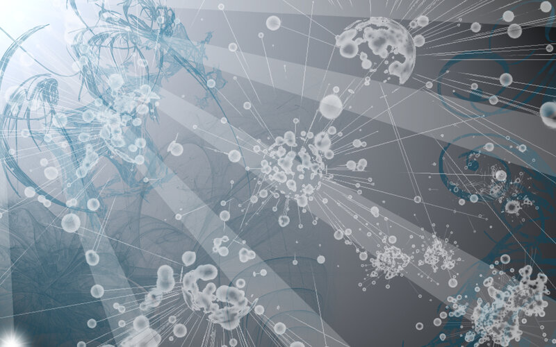 Abstract Network Pattern — Blue, Calm, Digital Art, Bubbles
