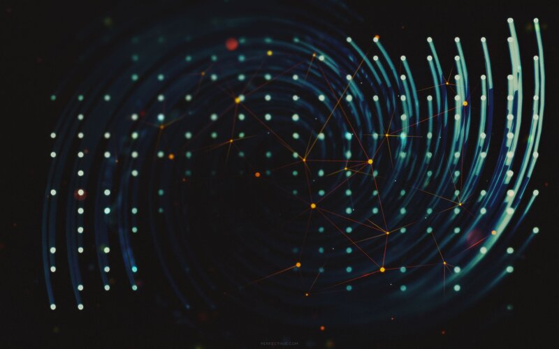 Abstract Network Pattern — Blue, Technological, Digital Art