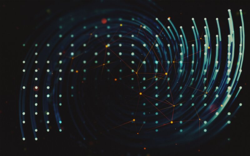 Abstract Network Visualization — Blue