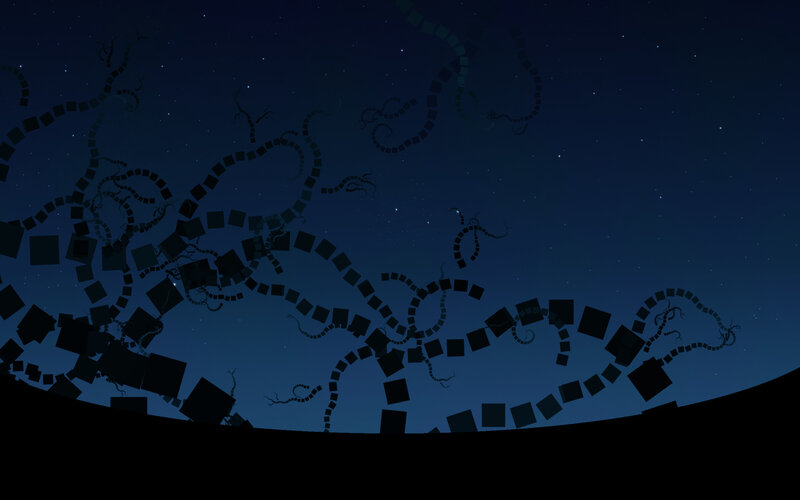abstract night sky with geometric shapes