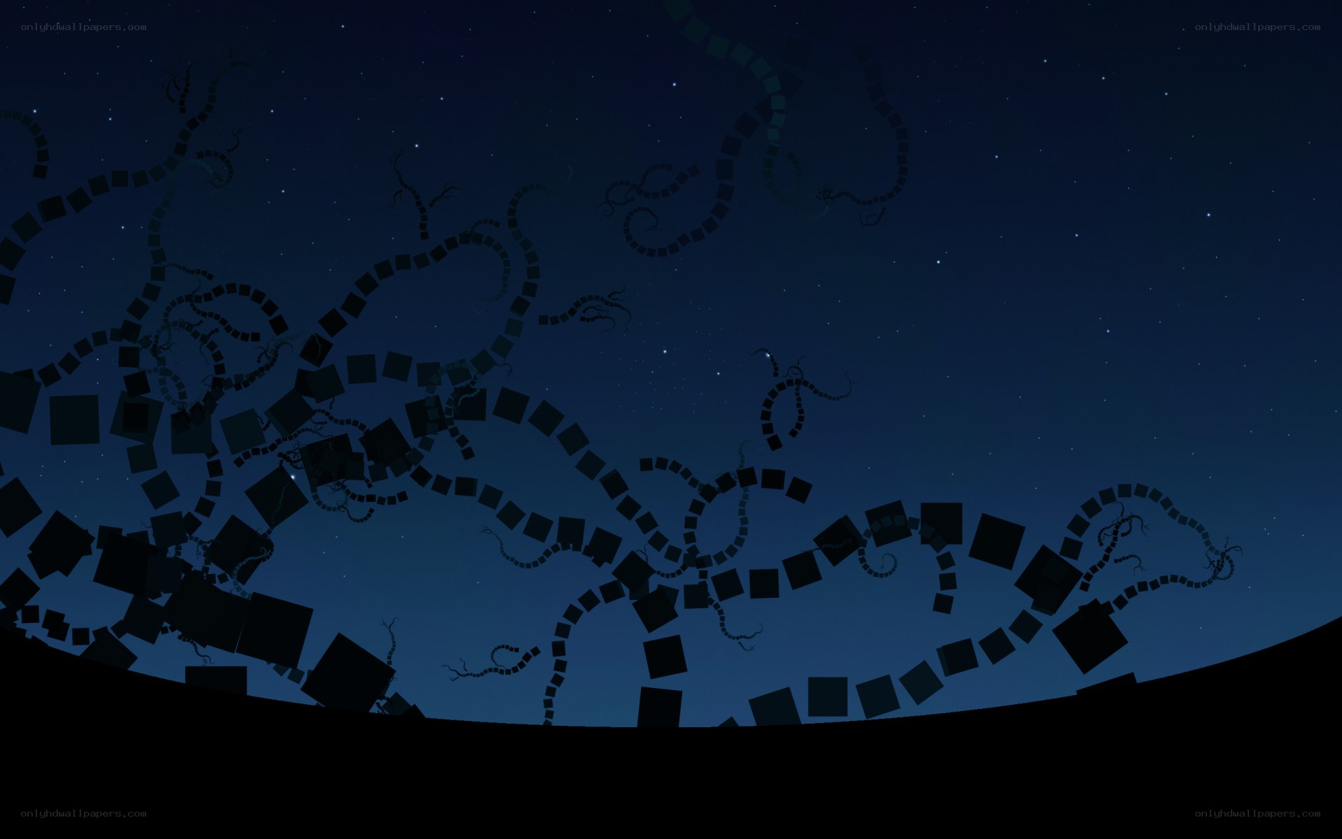 abstract night sky with geometric shapes