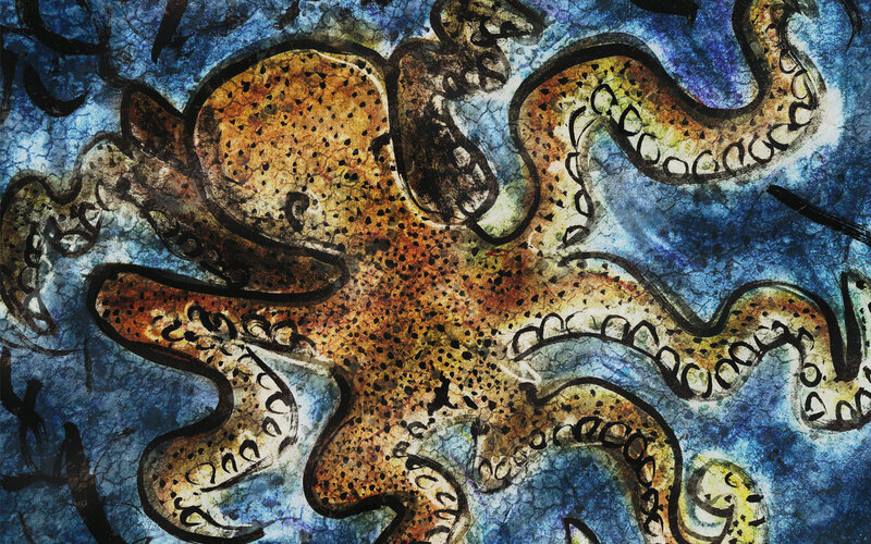 Abstract octopus artwork