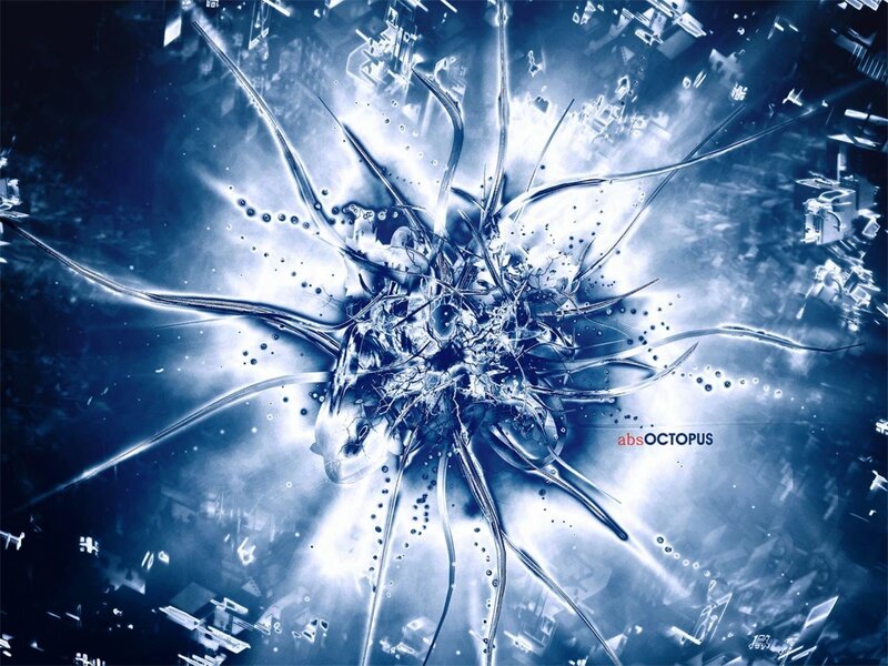 Abstract Octopus Explosion — Blue, Dramatic