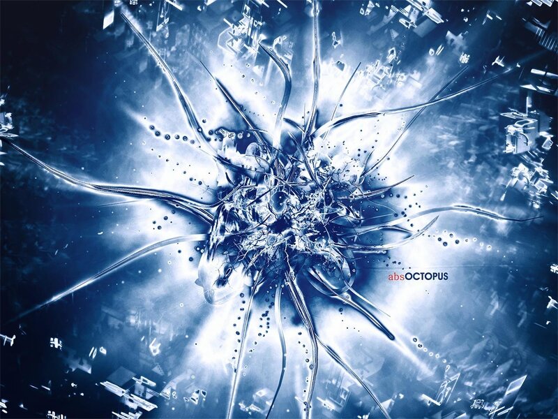 Abstract Octopus Explosion — Blue