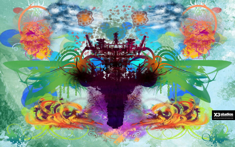 abstract oil rig artwork
