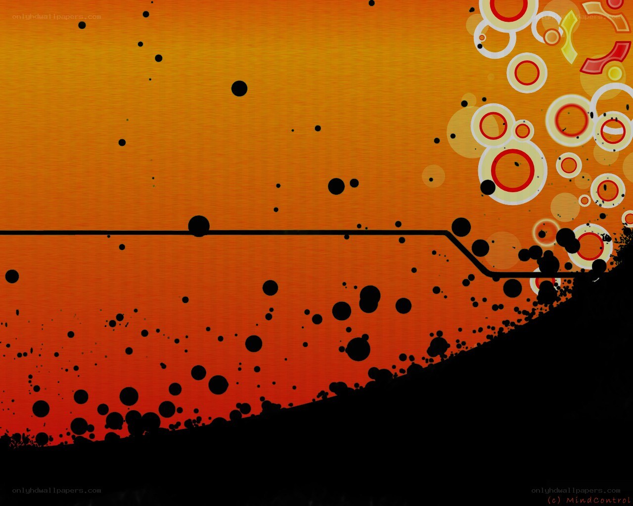 abstract orange and black art