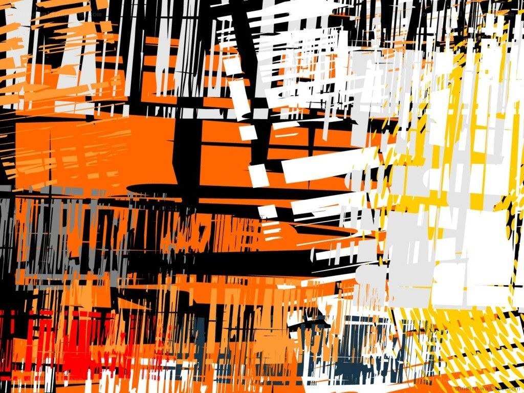 abstract orange and black art