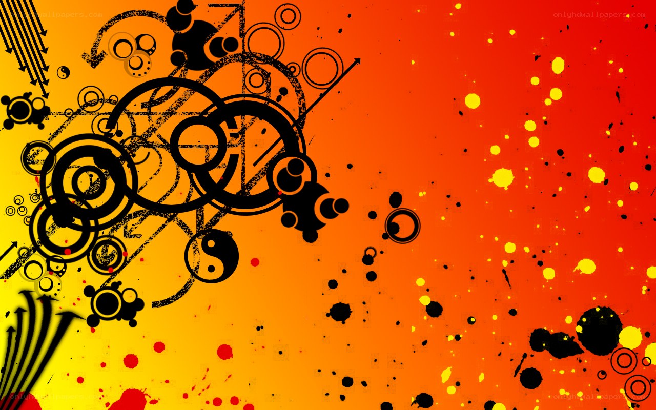 abstract orange and black art