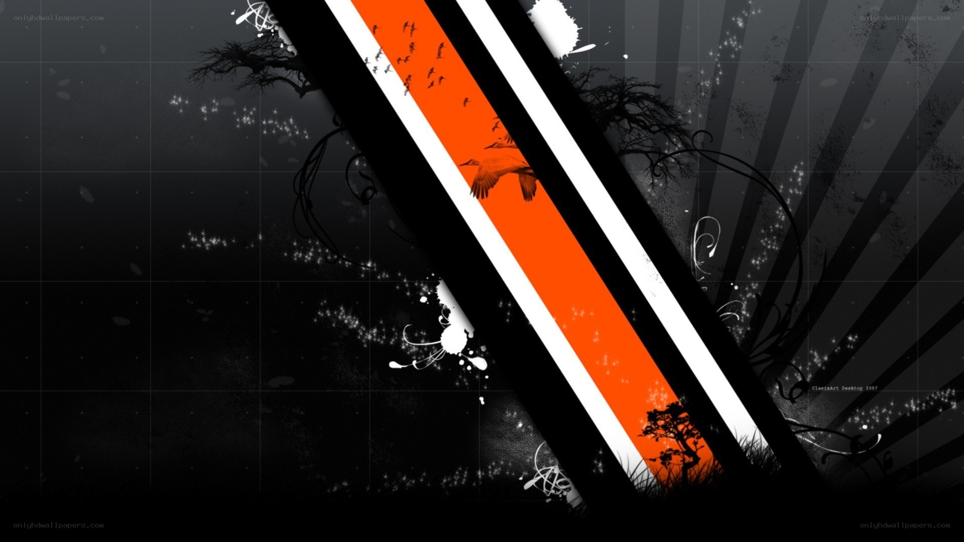abstract orange and black design