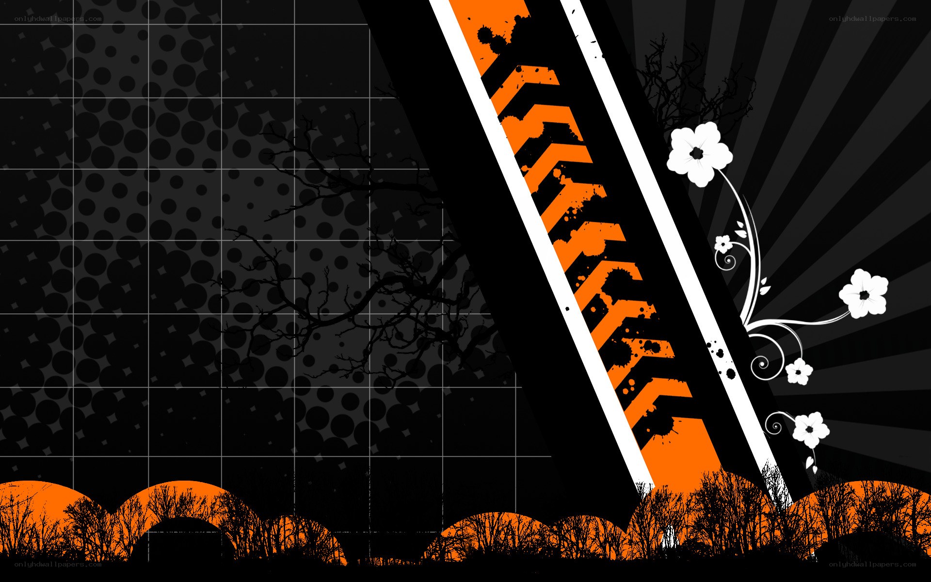 abstract orange and black design