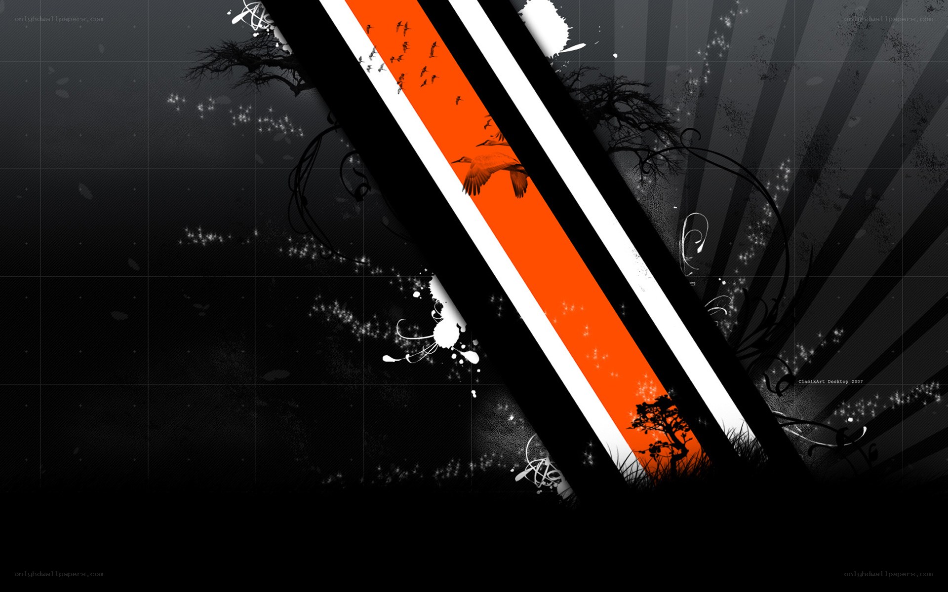 abstract orange and black design