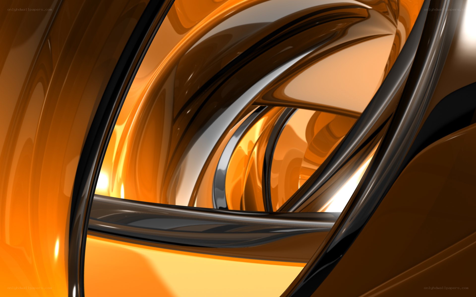 Abstract orange and black swirl
