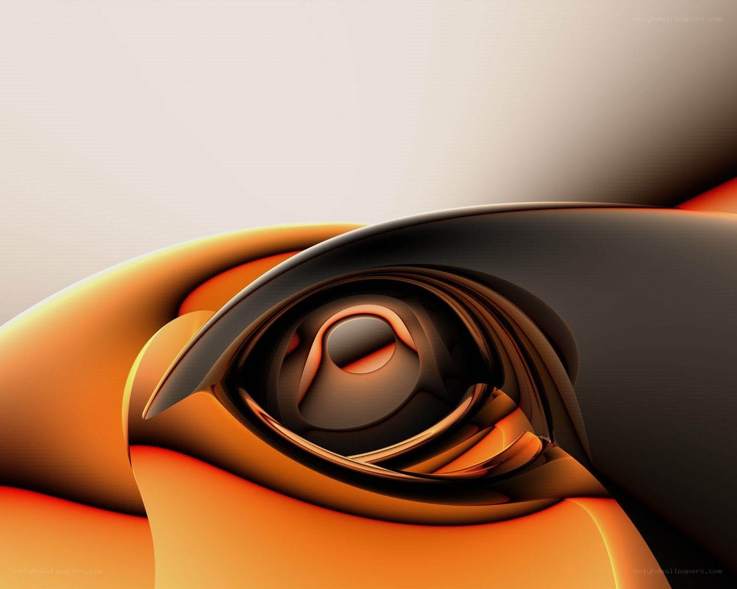 Abstract orange and black swirl