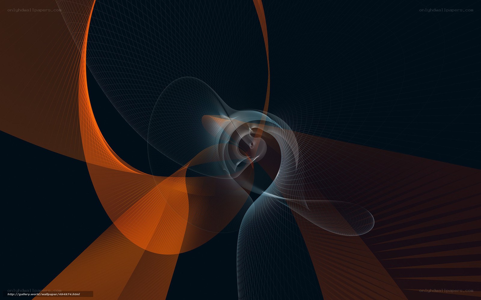 Abstract orange and blue swirl