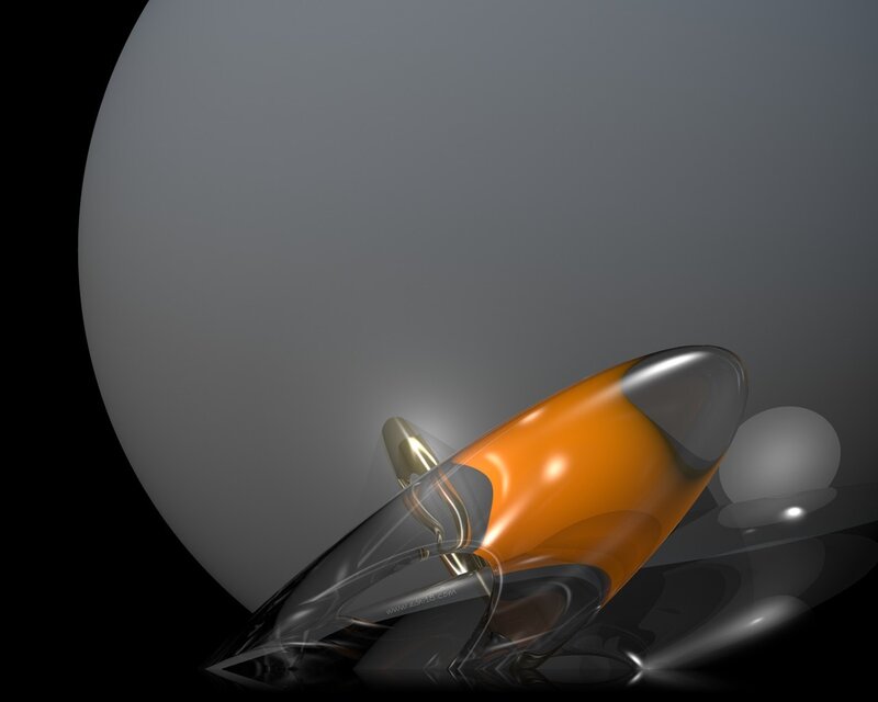 Abstract orange and glass sculpture