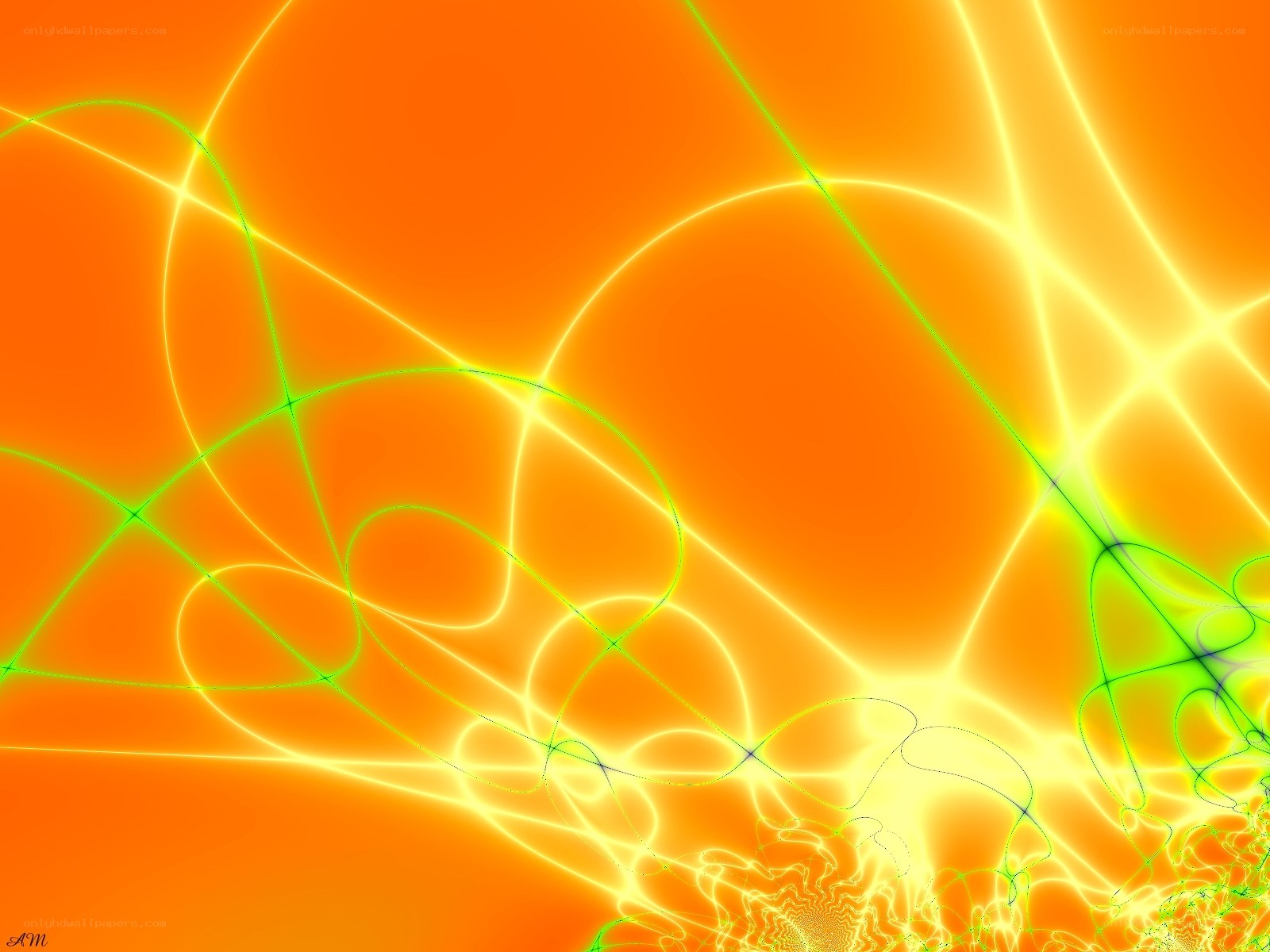 Abstract orange and green fractal