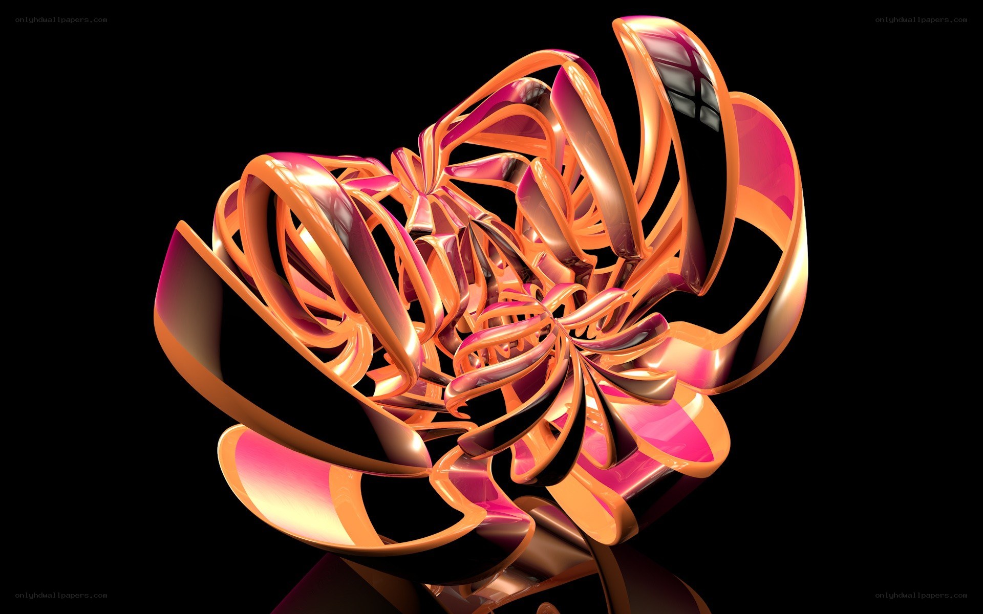Abstract orange and pink sculpture