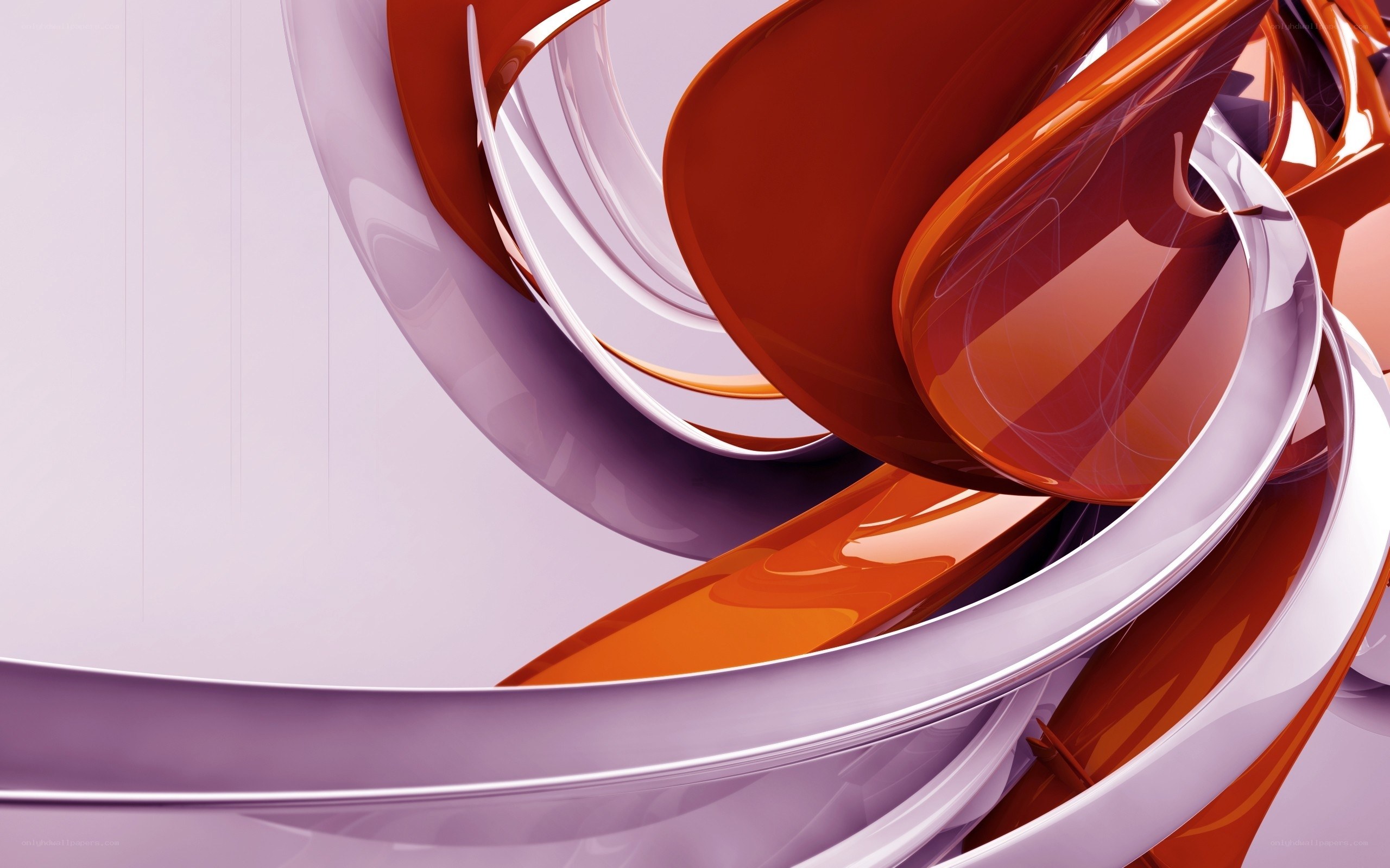Abstract orange and purple swirls