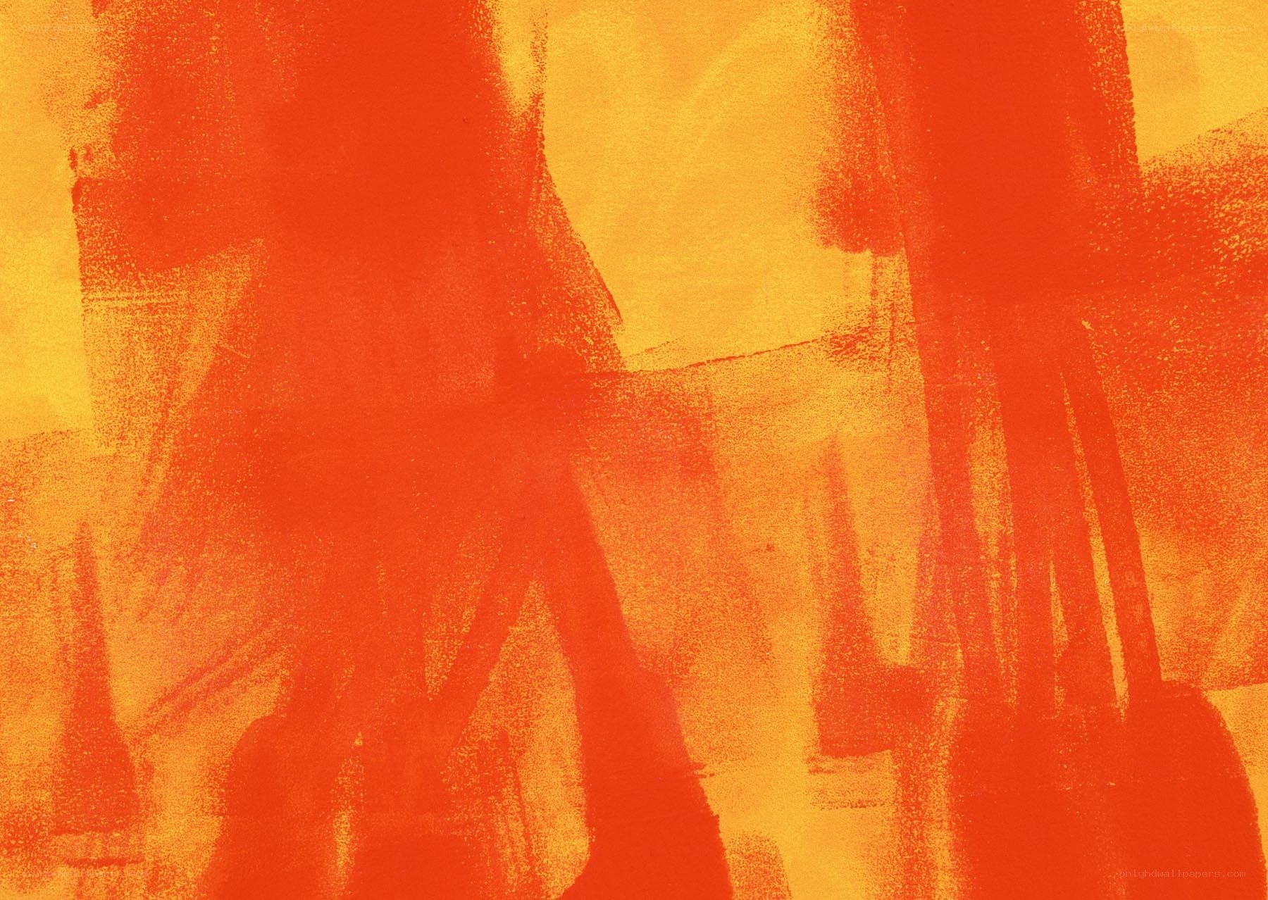 Abstract orange and red brushstrokes