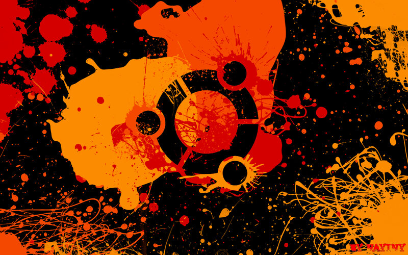 abstract orange and red splatter art