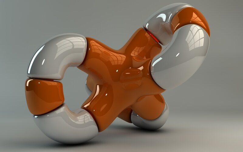 abstract orange and white sculpture