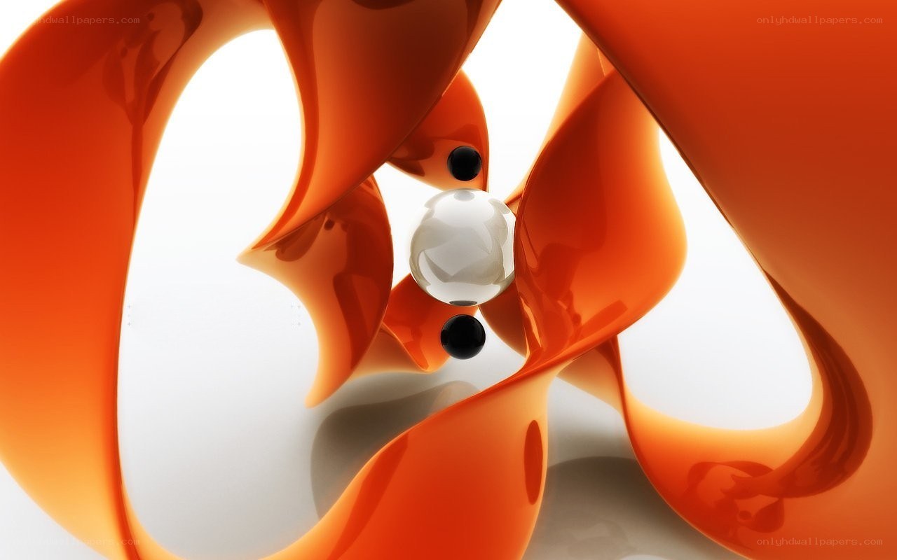 Abstract orange and white sphere design
