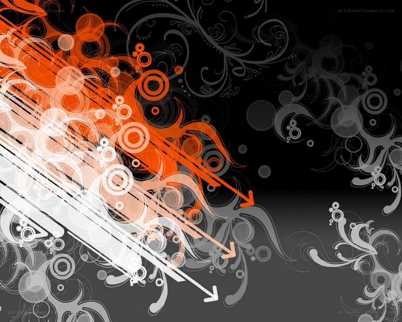 abstract orange and white swirls