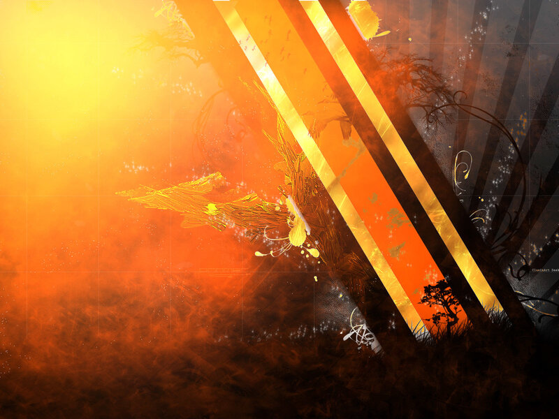 Abstract orange and yellow art