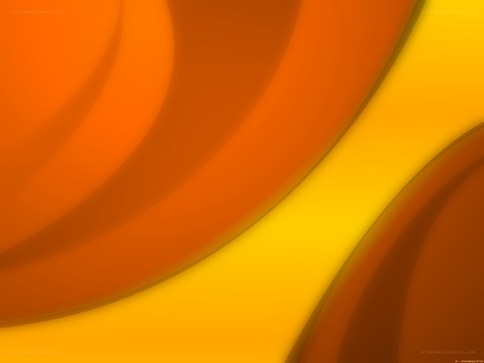 Abstract orange and yellow curves
