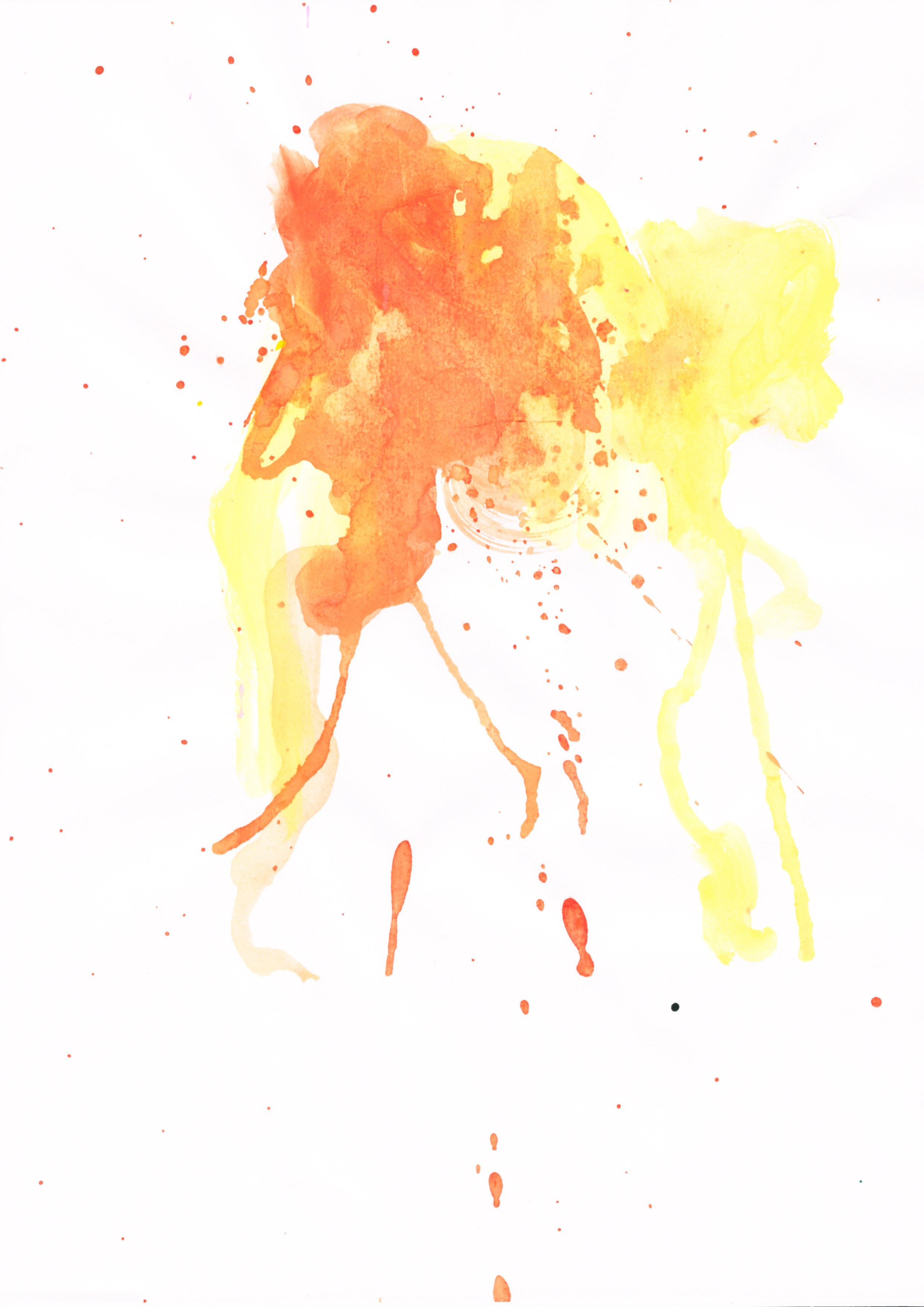 abstract orange and yellow paint splatter