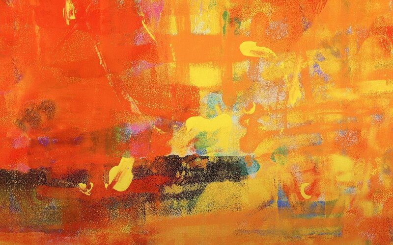 Abstract orange and yellow painting