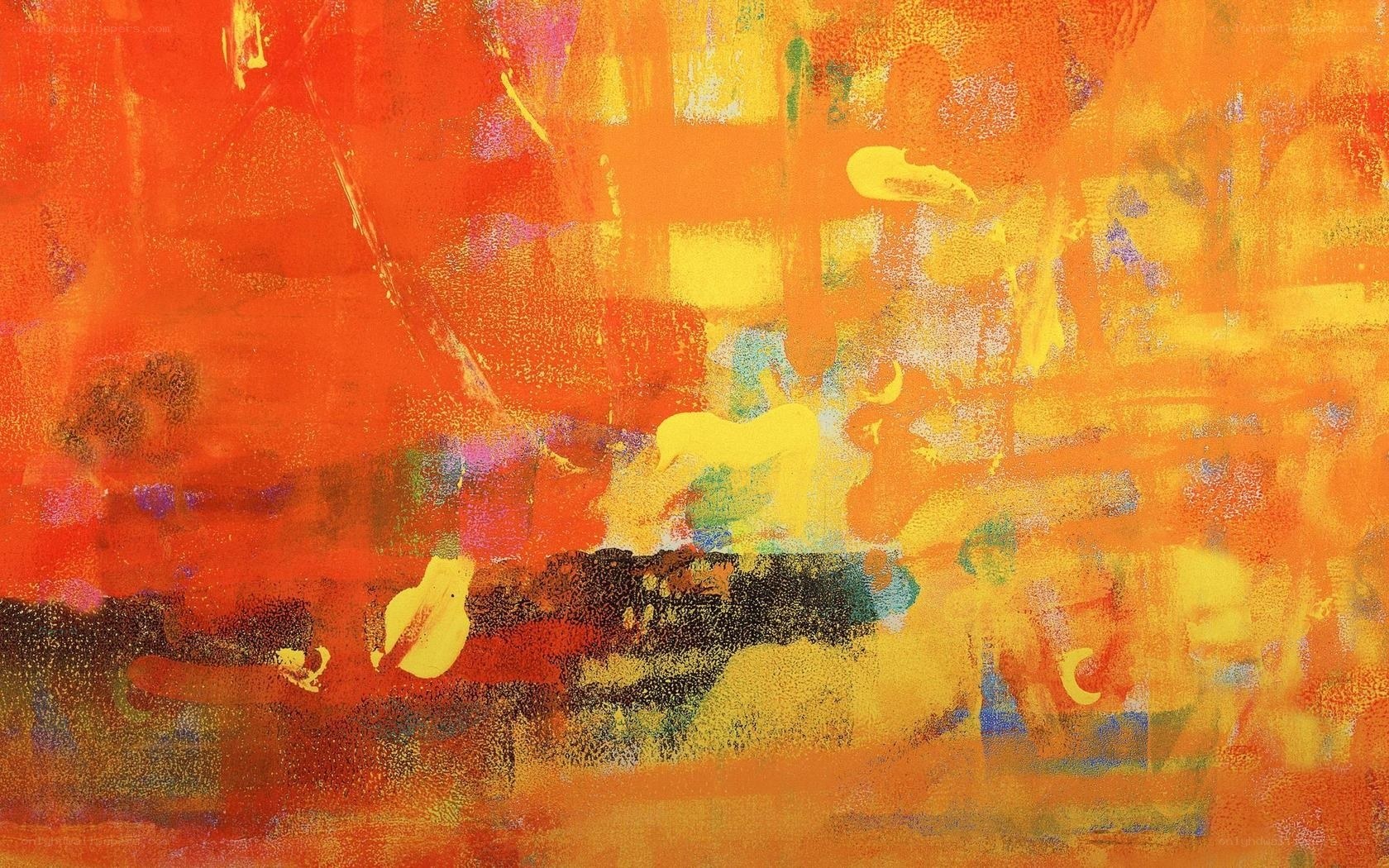 Abstract orange and yellow painting