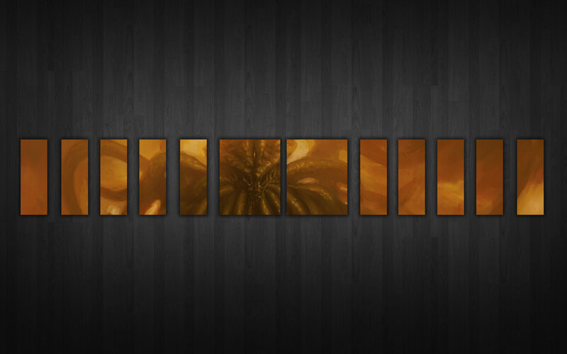 Abstract orange art panels