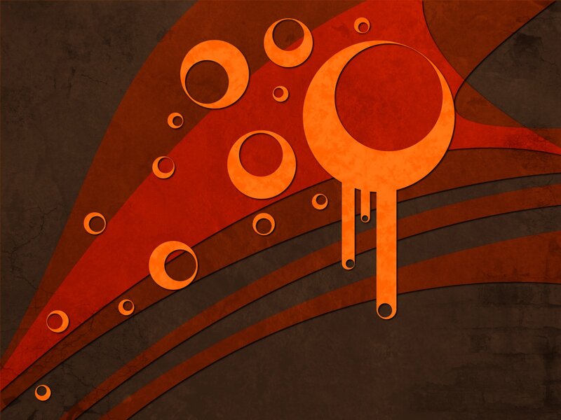 abstract orange circle art