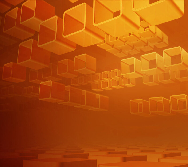 Abstract orange cube structure