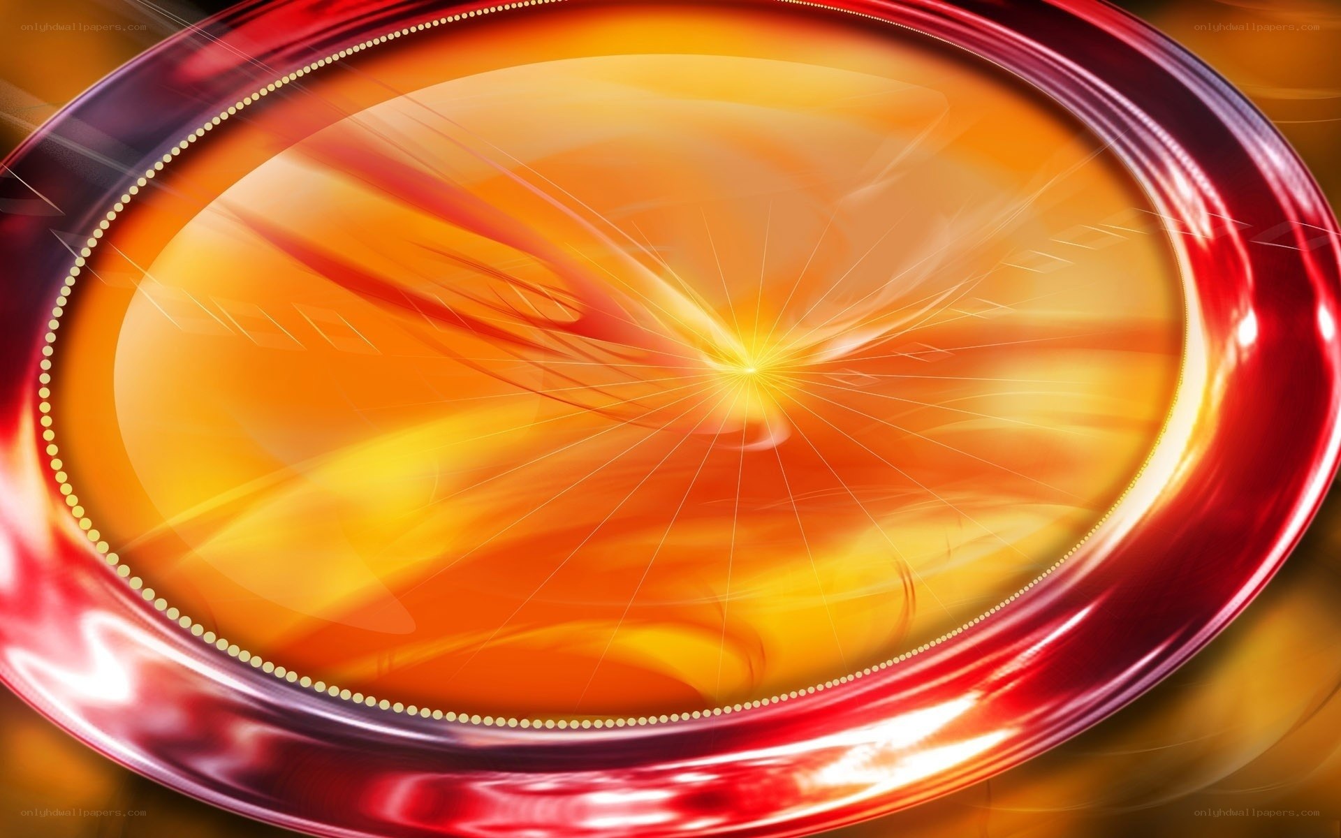 Abstract orange energy circle