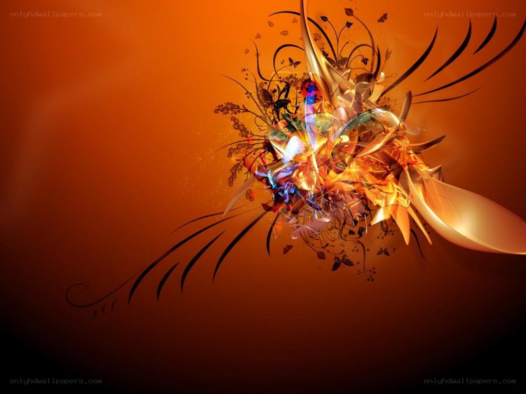 Abstract orange floral design