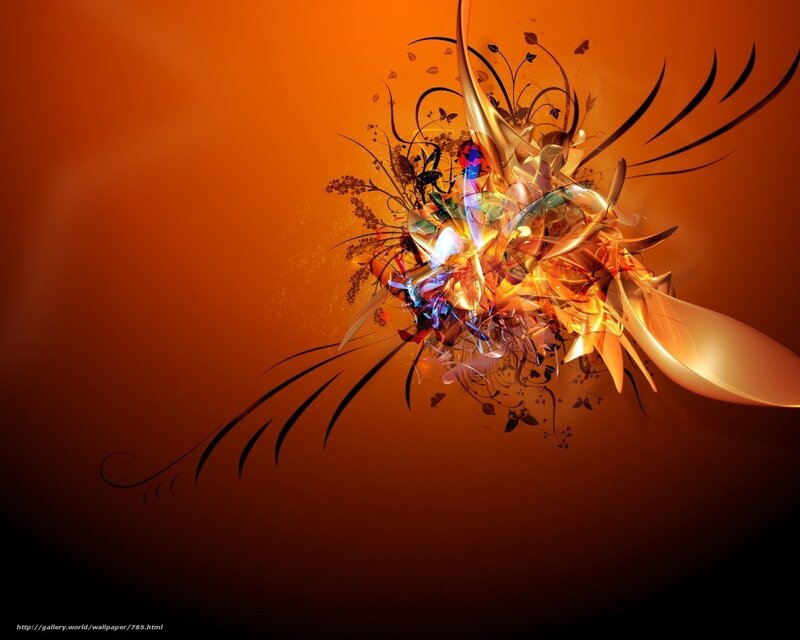 Abstract orange floral design